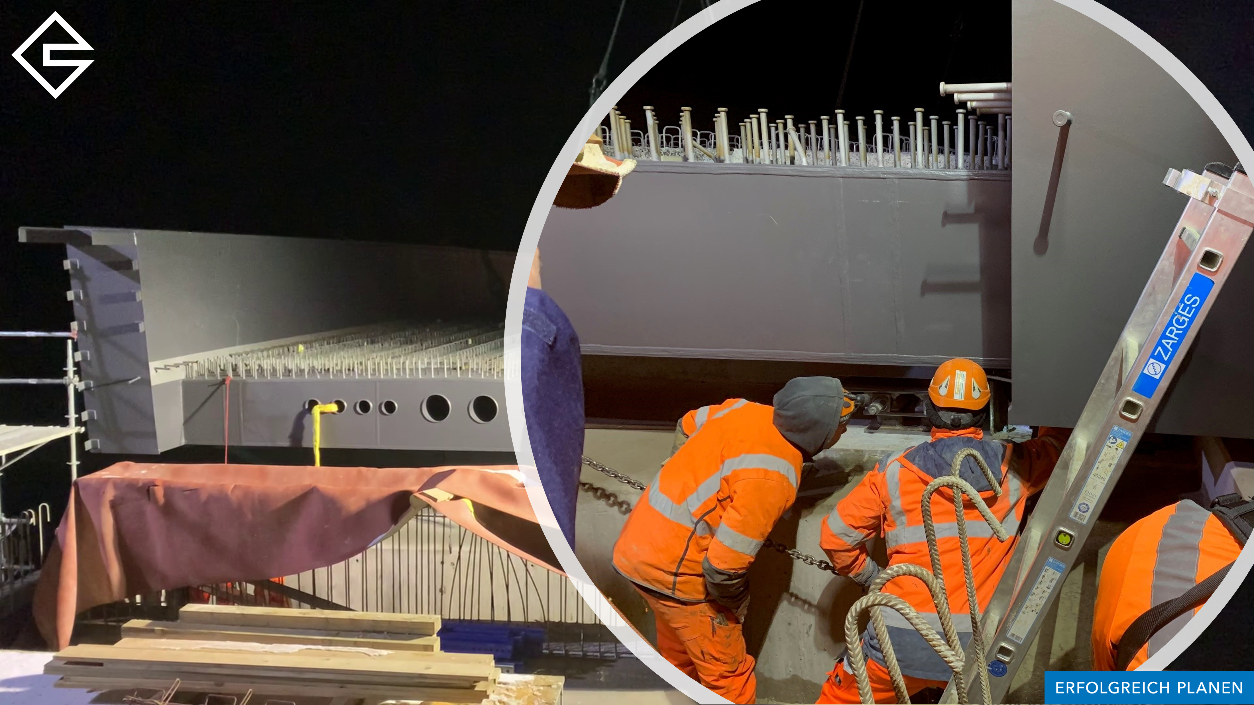 Einhub Brücke über Nationalstrasse N02