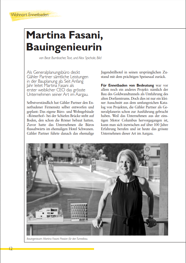 Martina Fasani im Porträt: Bauingenieurin, CEO und Ennetbadenerin